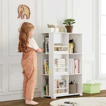 UTEX Kids Bookshelf with 6 Cube Storage for Kids