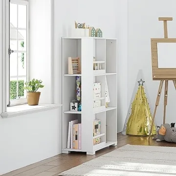 UTEX Kids Bookshelf with 6 Cube Storage for Kids