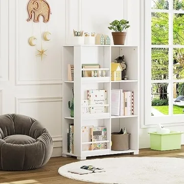UTEX Kids Bookshelf with 6 Cube Storage for Kids