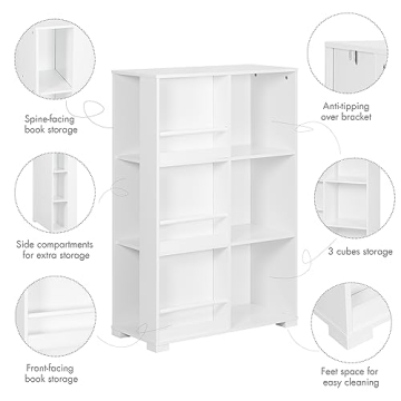 UTEX Kids Bookshelf with 6 Cube Storage for Kids