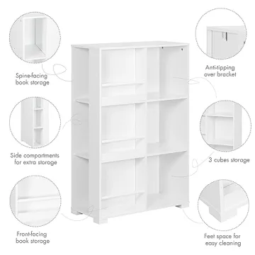 UTEX Kids Bookshelf with 6 Cube Storage for Kids
