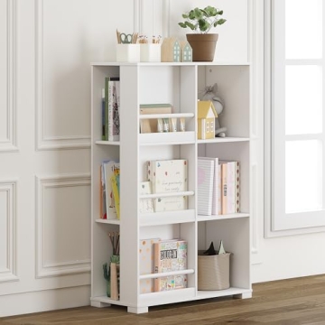 UTEX Kids Bookshelf with 6 Cube Storage for Kids