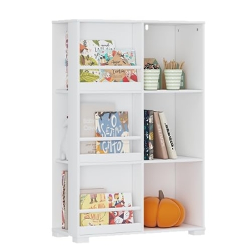 UTEX Kids Bookshelf with 6 Cube Storage for Kids