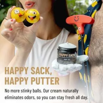 Derm Dude Happy Sack Ball Deodorant & Anti Chafing Cream for Men | Formulated With All-Natural DeoPlex for Odor Control | Aluminum Free Nut Love Cooling Cream - Coconut Rush Scent, 2 oz (1 Pack)