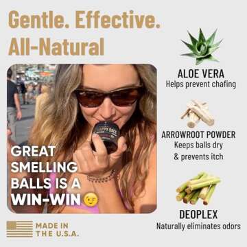 Derm Dude Happy Sack Ball Deodorant & Anti Chafing Cream for Men | Formulated With All-Natural DeoPlex for Odor Control | Aluminum Free Nut Love Cooling Cream - Coconut Rush Scent, 2 oz (1 Pack)