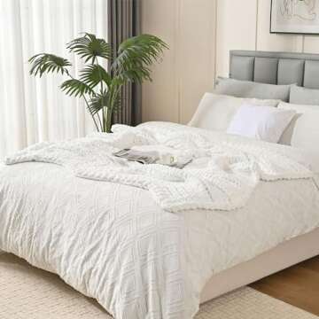 Esterra Chunky Knit Blanket Throw 50"x60", 100% Hand Knitted Chenille Throw Blanket, Cozy Soft Thick Cable Knit Throw Large Rope Knot Crochet Throw Blanket for Sofa Couch Bed, Snow White