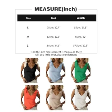 Ymejia Women's Bow Tie Shoulder Strap Knit Tank Tops V Neck Slim Fit Casual Tie Strap Sleeveless Knit Tops Camisoles Khaki
