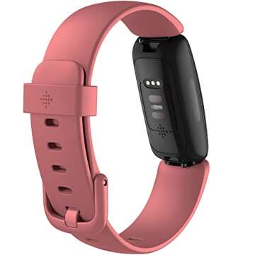 Fitbit Inspire 2 Health & Fitness Tracker with a Free 1-Year Fitbit Premium Trial, 24/7 Heart Rate, Black/Desert Rose, One Size (S & L Bands Included)