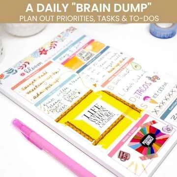 bloom daily planners Daily Planning System Tear Off to-Do Pad - Undated Checklist Notepad Organizer with Perforated Sheets - 6" x 9" (Floral Dots)