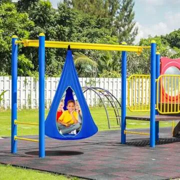 Sorbus Pod Swing - Cozy Hammock Chair for Kids with Peep Windows