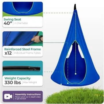Sorbus Pod Swing for Kids - Durable Hanging Hammock Chair