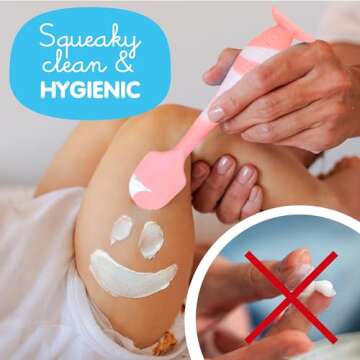 Bumco Baby Bum Brush - BPA-Free Diaper Cream Spatula with Suction Cup Base, Soft & Flexible Silicone...