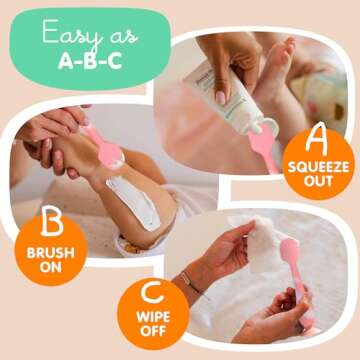 Bumco Baby Bum Brush - BPA-Free Diaper Cream Spatula with Suction Cup Base, Soft & Flexible Silicone, Wipe-Clean, Mom-Invented Diaper Bag Essentials (Light Pink Swirl)