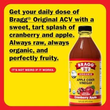 Bragg Organic Apple Cider Vinegar Cranberry Apple Blend with the Mother - 16 fl oz - Raw and Unfilte...