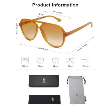 SOJOS Polarized Aviator Sunglasses Retro UV Protection
