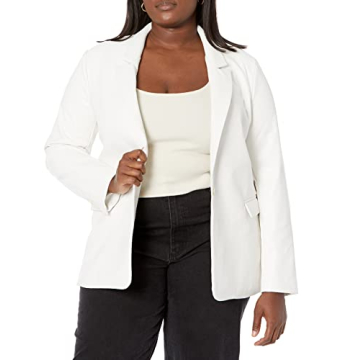 The Drop Women's Stylish Anouk Blazer in Ivory Plus Size