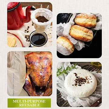 Cheesecloth, Grade 100, 27 Square Feet, 100% Unbleached Pure Cotton Cheesecloth for Straining, Filtering and Roasting, Ultra Fine and Dense Muslin Cloths, Hallowmas