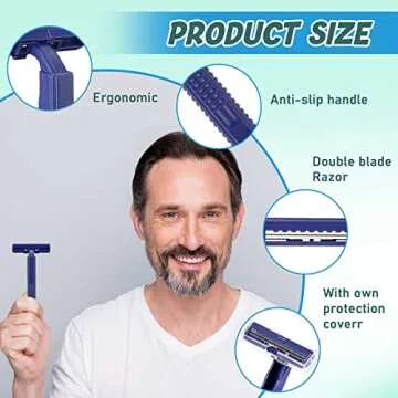 Chumia Twin Blade Razors for Men Stainless Steel Disposable Razors Men Bulk Plastic Shavers Multipurpose Portable Manual Disposable Shavers for Bathing Hotel Travel(150 Pieces)