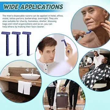 Chumia Twin Blade Razors for Men Stainless Steel Disposable Razors Men Bulk Plastic Shavers Multipurpose Portable Manual Disposable Shavers for Bathing Hotel Travel(150 Pieces)