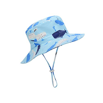 Baby Sun Hat UPF 50+ Sun Protective Toddler Bucket Hat Summer Kids Beach Hats Wide Brim Outdoor Play...