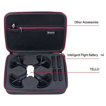 Smatree 3.6L Carry Case for DJI Tello Drone with 4 Batteries