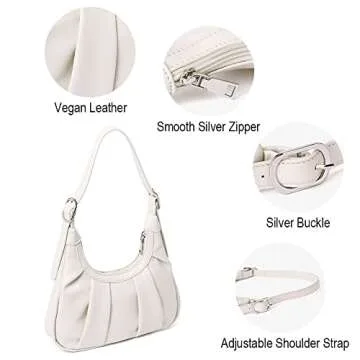 CLUCI Womens Small Hobo Bags for Women Dumpling Bag Cloud Purse Soft Vegan Leather Ruched Clutch Ladies Shoulder Handbags