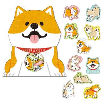 Mind Wave Japanese Washi Shiba Inu Stickers / Pack of 30 (Red Shiba [ 78488 ])