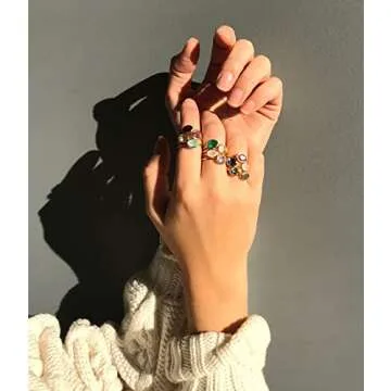 Elegant Danique Jewelry Small Oval Ring Set - 3 Rings