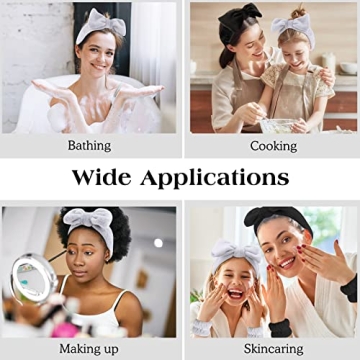 ACO-UINT Spa Headbands and Wrist Washbands Set for Beauty