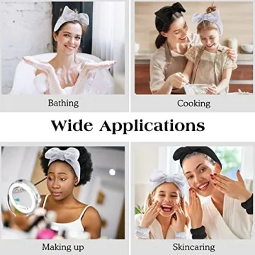 ACO-UINT Spa Headbands and Wrist Washbands Set for Beauty