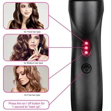 Homfu Hair Straightener, Electric Hot Comb Hair Straightener Brush with Ceramic Heater Surface, Fast Heating, Dual Voltage, Adjustable Temperature for Natural Black, Curly, Frizzy Hair & Beard