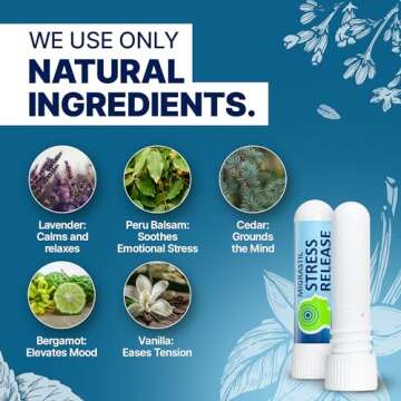Migrastil Stress Release Inhaler 2-Pack, Calm Aromatherapy Formula, Natural Stress Relief with Peru Balsam and Other Essential Oils. Made in The USA.