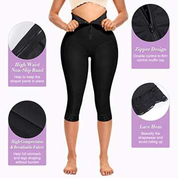 MERYOSZ Butt Lifter for Women Thigh Slimmer Shapewear High Waist Trainer Panties Tummy Control Body ...