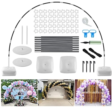 Improved Balloon Arch Kit, 10ft Wide & 9ft Tall Adjustable Balloon Arch Stand with Thicken Water Fil...