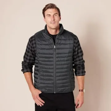 Lightweight Packable Water-Resistant Puffer Vest for Men