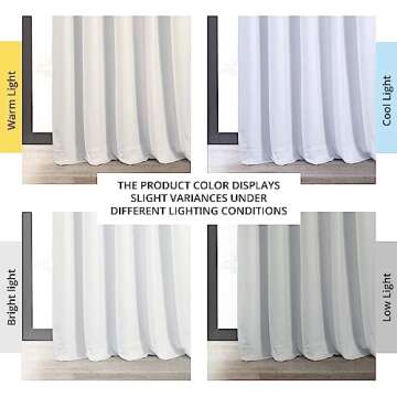 HPD Velvet Thermal Blackout Curtains, 50x84 In White