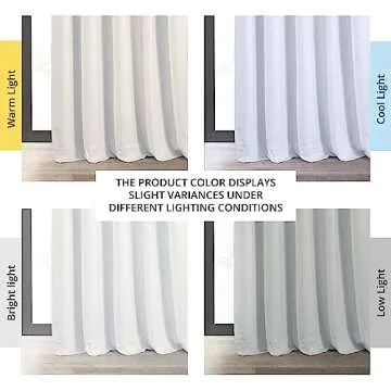 HPD Velvet Thermal Blackout Curtains, 50x84 In White