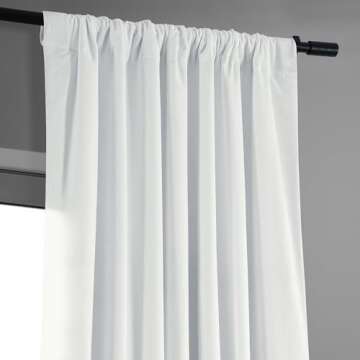 HPD Velvet Thermal Blackout Curtains, 50x84 In White