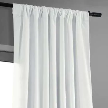 HPD Velvet Thermal Blackout Curtains, 50x84 In White