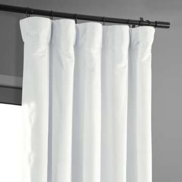 HPD Velvet Thermal Blackout Curtains, 50x84 In White