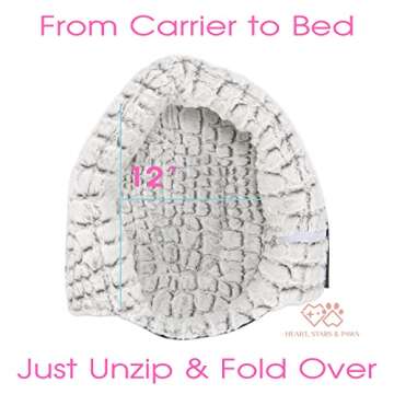 Heart, Stars and Paws Convertible Dog Bed for Pets