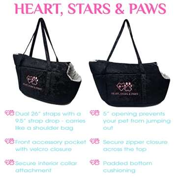 Heart, Stars and Paws Convertible Dog Bed for Pets