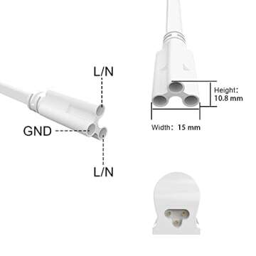 SHOPLED (4-Pack) 6FT T5 T8 LED Shop Light Connecting Wire, Dual-Ended Linkable Cable Cords for LED T...