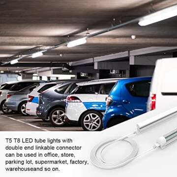 SHOPLED (4-Pack) 6FT T5 T8 LED Shop Light Connecting Wire, Dual-Ended Linkable Cable Cords for LED Tube Light Fixture, Ceiling Lamp, 4-Pack