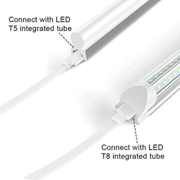 SHOPLED (4-Pack) 6FT T5 T8 LED Shop Light Connecting Wire, Dual-Ended Linkable Cable Cords for LED Tube Light Fixture, Ceiling Lamp, 4-Pack