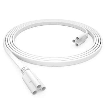 SHOPLED (4-Pack) 6FT T5 T8 LED Shop Light Connecting Wire, Dual-Ended Linkable Cable Cords for LED Tube Light Fixture, Ceiling Lamp, 4-Pack