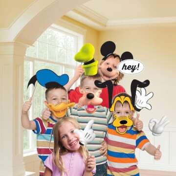 Unique Disney Mickey's Clubhouse Photo Booth Props - Assorted Designs, 8 Pcs