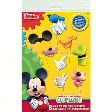 Unique Disney Mickey's Clubhouse Photo Booth Props - Assorted Designs, 8 Pcs