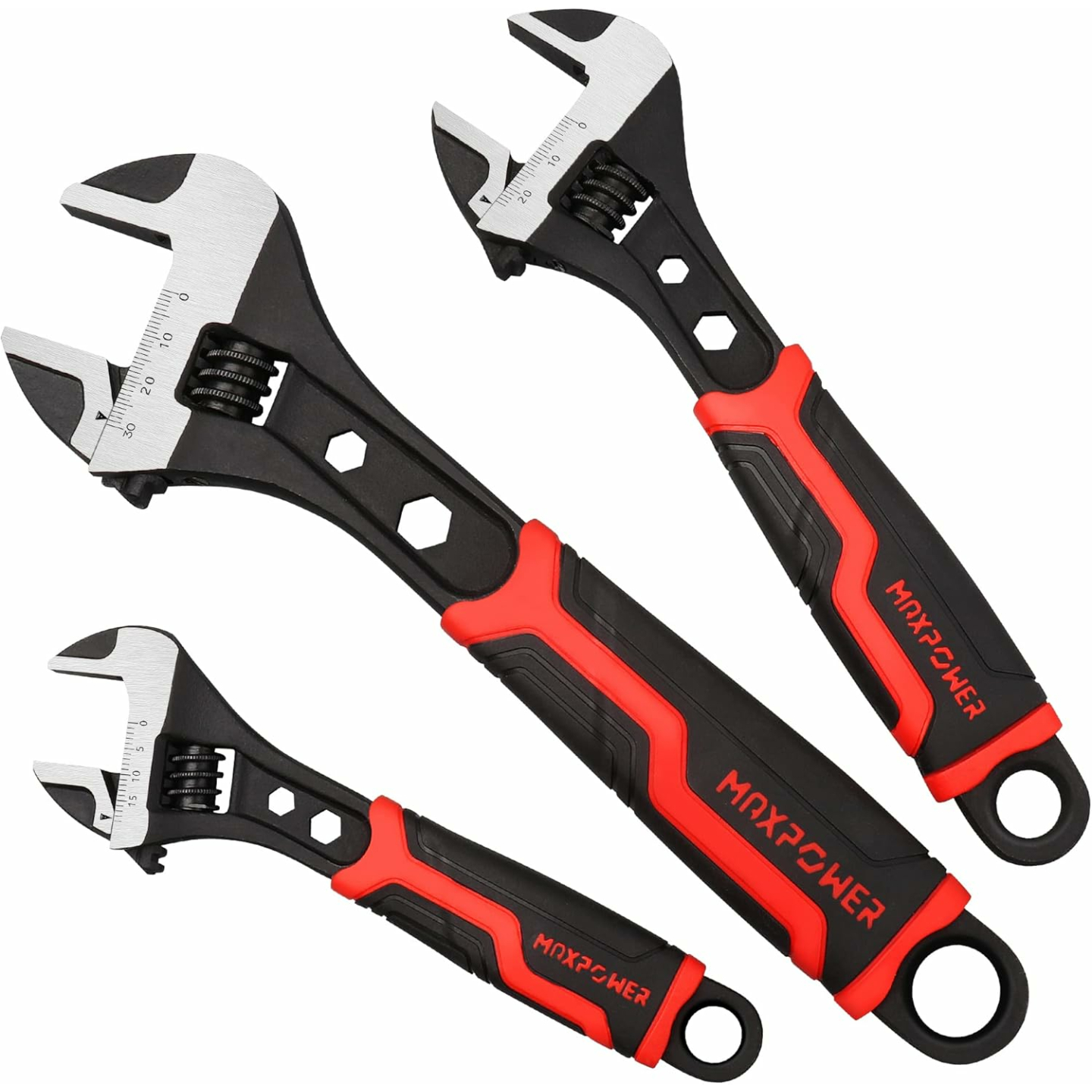 MAXPOWER Adjustable Wrench Set in Cr-V Steel