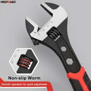 MAXPOWER Adjustable Wrench Set in Cr-V Steel